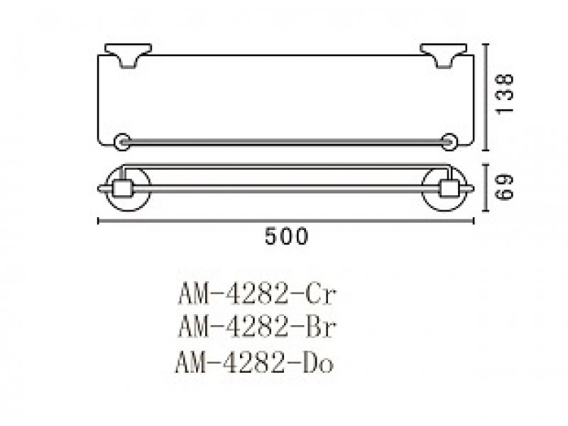 Купить Полка стеклянная Art&Max Bohemia AM-E-4282-Cr, хром