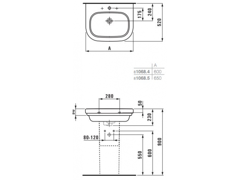Купить Раковина Laufen LB3 8106850001041 650*520 мм