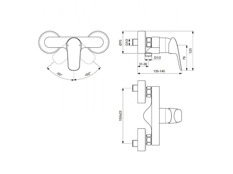 Купить Смеситель для душа Ideal Standard Ceraflex B1720AA