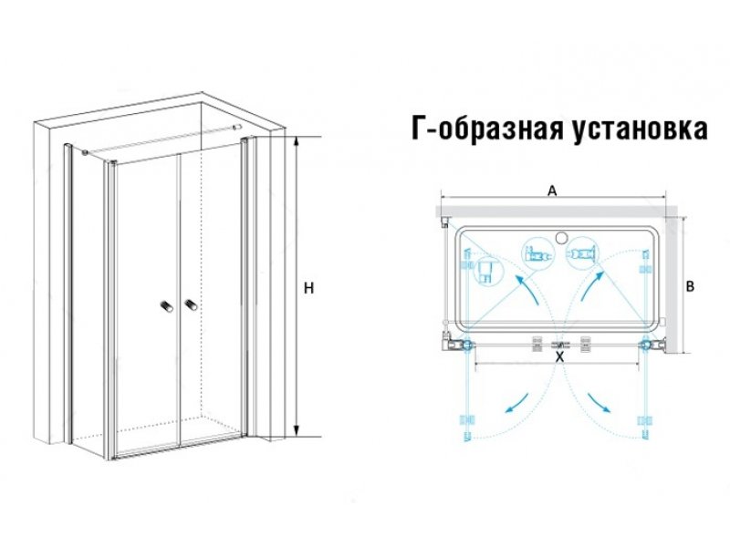 Купить Душевой уголок RGW PA-47, 04084789-11, 80 х 90 x 185 см, дверь распашная, стекло прозрачное, хром