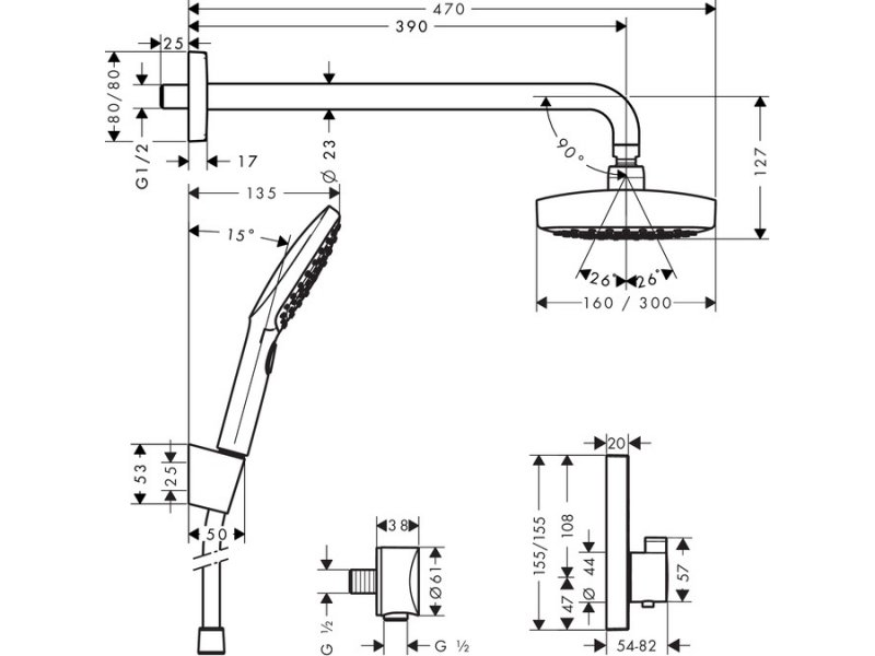 Купить Душевой набор Hansgrohe Select E 27296000