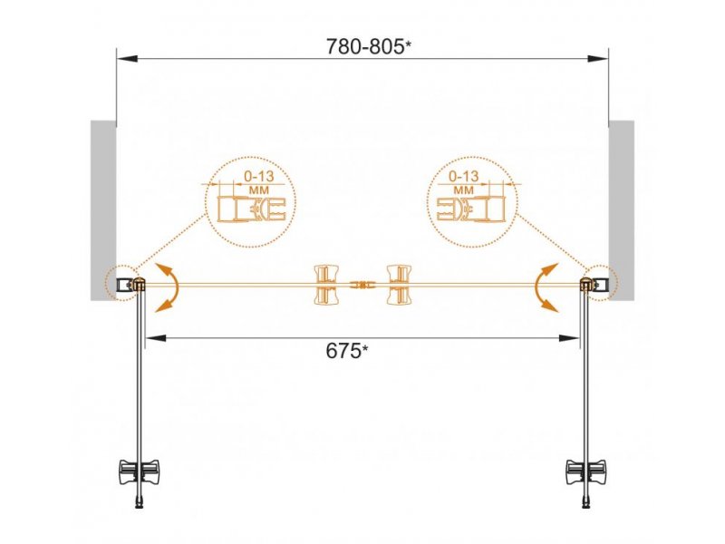 Купить Душевая дверь Cezares ECO-B-2-80-Cr, 80 см