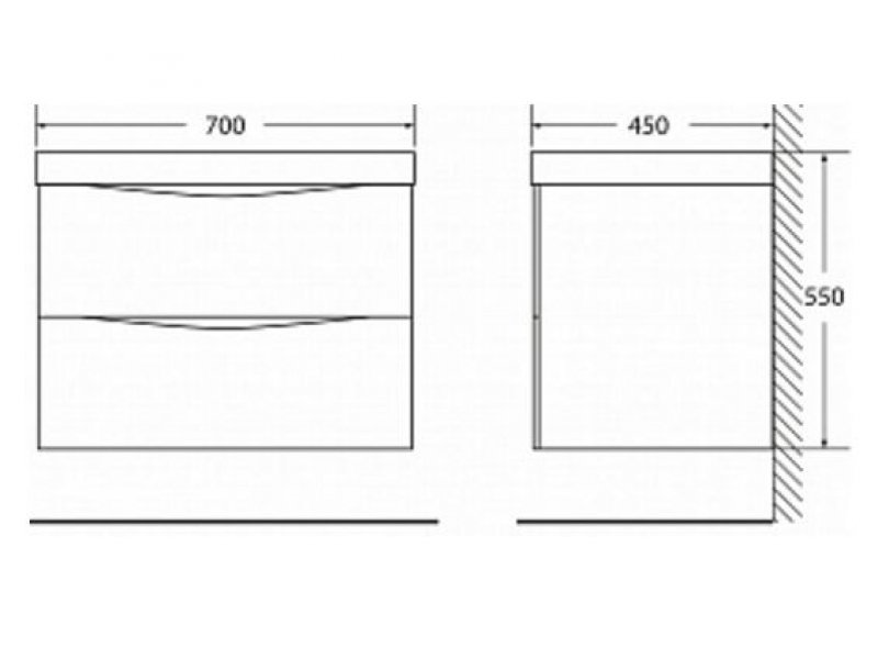 Купить Тумба под раковину BelBagno Marino MARINO-700-2C-SO-RW-P, 70 х 45 х 55 см, Rovere Moro - темно-коричневый