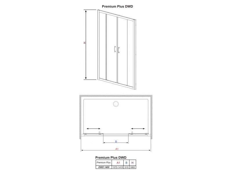 Купить Душевая дверь в нишу Radaway Premium Plus DWD 33353-01 140 см