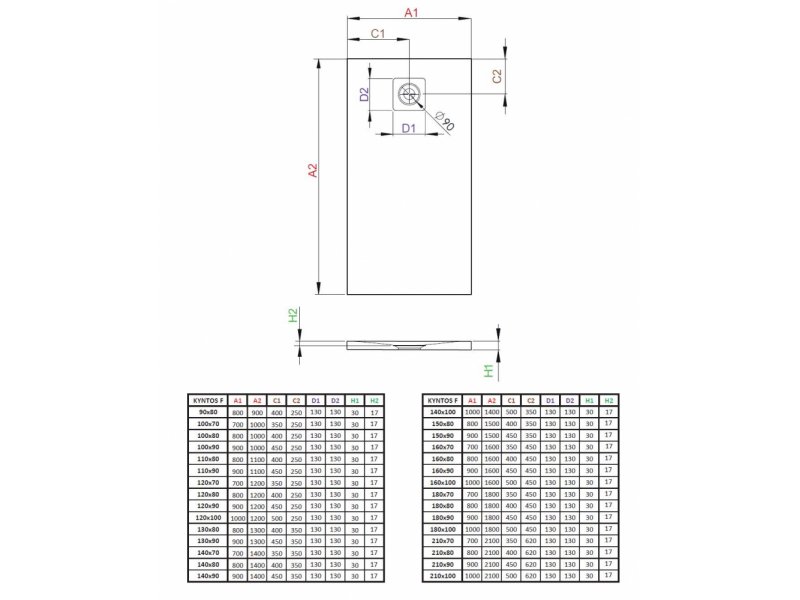 Купить Поддон для душа Radaway Kyntos F, 100 x 80 см, прямоугольный, HKF10080-54