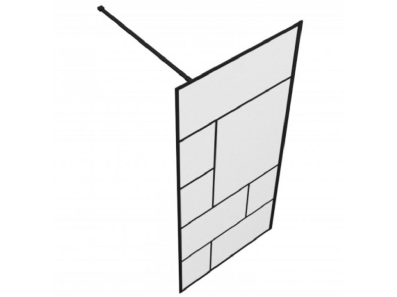 Купить Душевая стенка Bravat Black Line, 90 x 195 см, стекло прозрачное, профиль черный, BG090.6414B