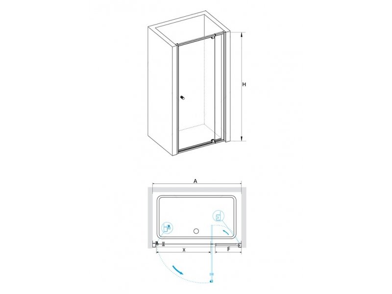 Купить Душевая дверь RGW PA-02, 04080208-11, 80 х 185 см распашная, стекло прозрачное, хром