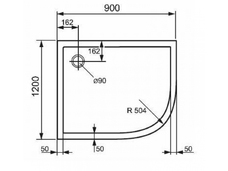 Купить Душевой поддон Huppe PURANO 90 x 120 x h4 см, 202146.055, R504, из искусственного камня