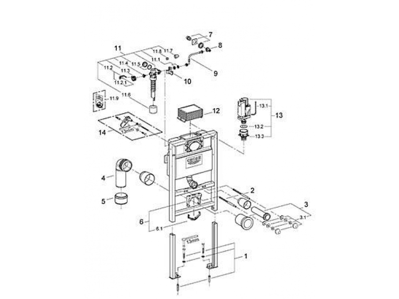 Купить Инсталляция Grohe Rapid SL 38526000 для унитаза, высота 0.82 м