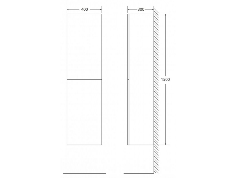 Купить Шкаф-пенал подвесной BelBagno REGINA-1500-2A-SC-SV-BLUM-L, 40 х 30 х 150 см, Stucco Veneziano, левосторонний