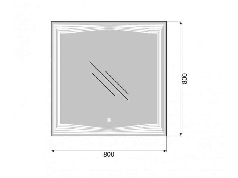 Купить Зеркало с встроенным светильником и сенсорным выключателем BelBagno SPC-LNS-800-800-LED-TCH, 12W, 220-240V, 800x30x800