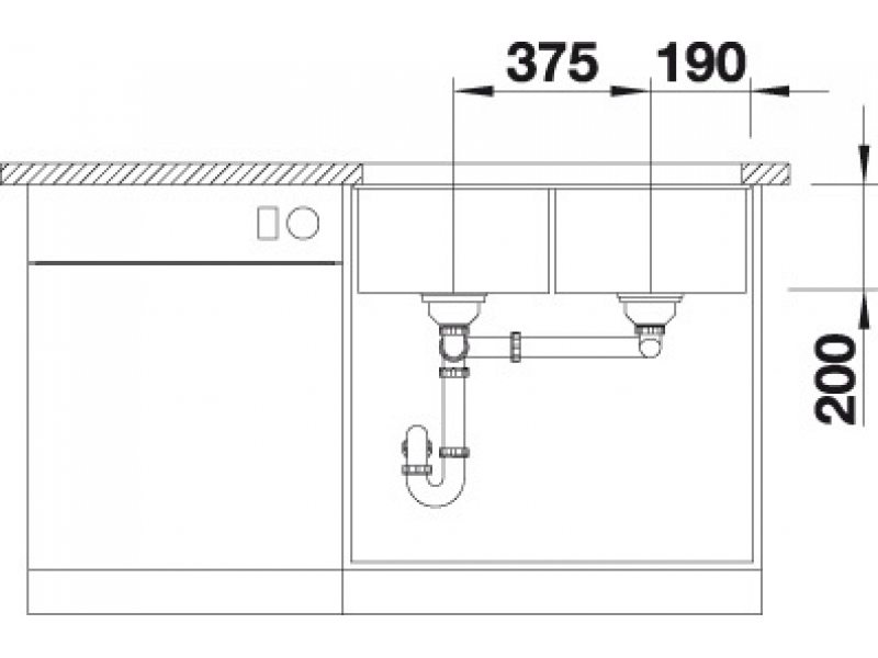 Купить Мойка Blanco Subline 350/350-U 523574, антрацит