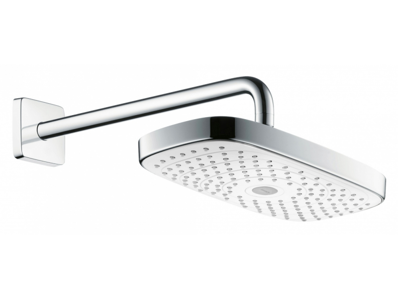 Купить Верхний душ Hansgrohe Select 27385400, 30х16 см, 2 режима струи, с держателем, белый/хром