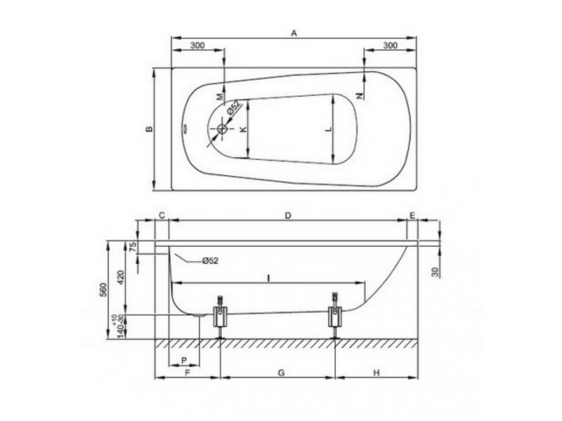 Купить Стальная ванна Bette Form 3710-00 plus AD 170 x 75 х 42 см, белая