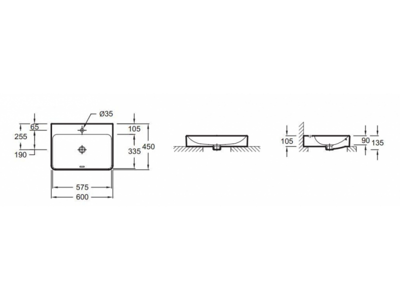 Купить Раковина накладная Jacob Delafon Vox EVD112-00, 60 х 45 см, с переливным отверстием