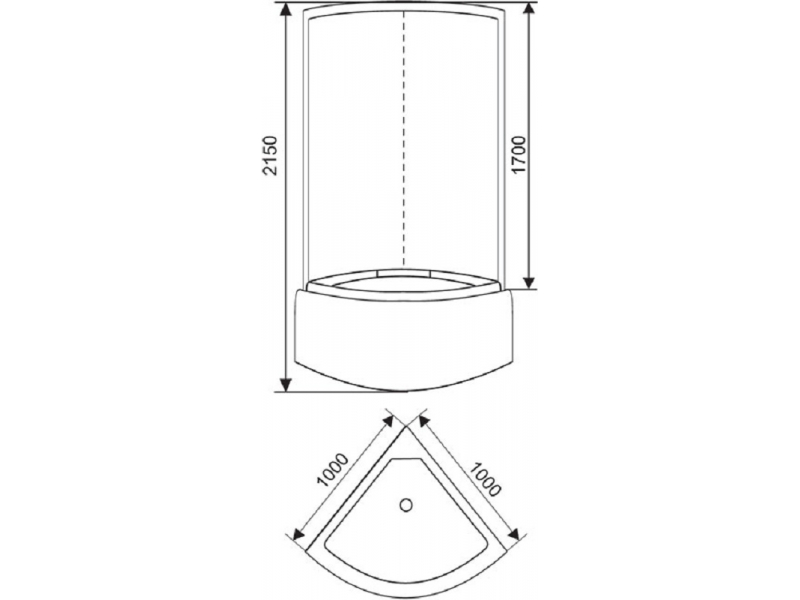 Купить Душевая кабина Arcus AS-110, 100 x 100 см, стекла серые тонированные