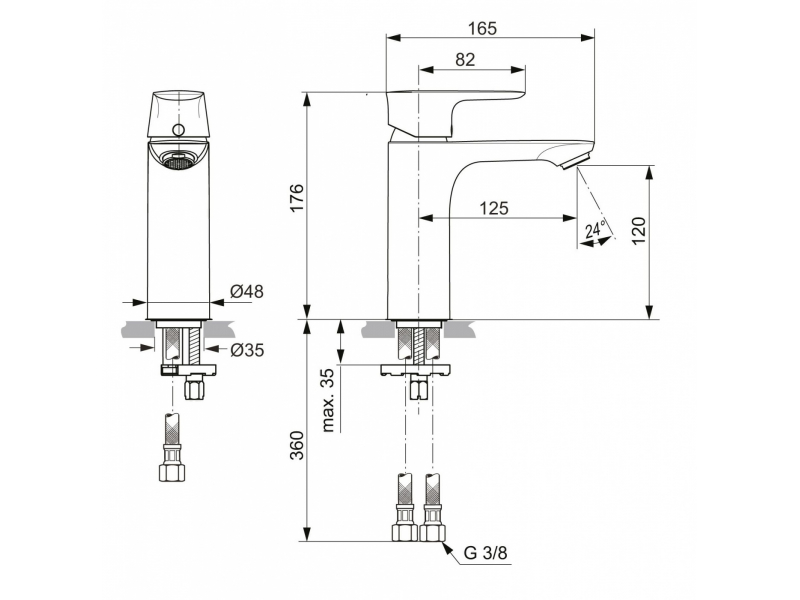 Купить Смеситель Ideal Standard Connect Air Grande Project для раковины, хром, A7055AA