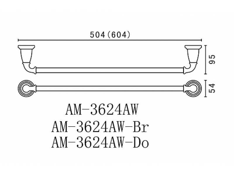 Купить Полотенцедержатель Art&Max Bianchi (Бьянки) AM-E-2609-Br, 50.4 см, бронза