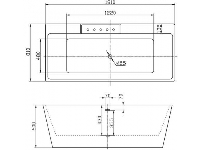 Купить Ванна акриловая BelBagno BB19-BIA, белая, 185 х 85 см