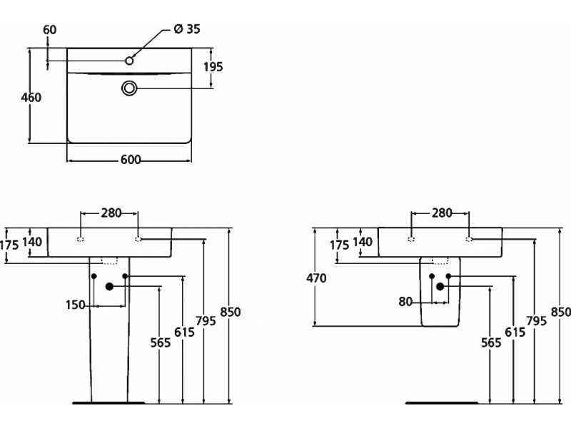 Купить Раковина Ideal Standard Connect Cube E794501, 60*46 см