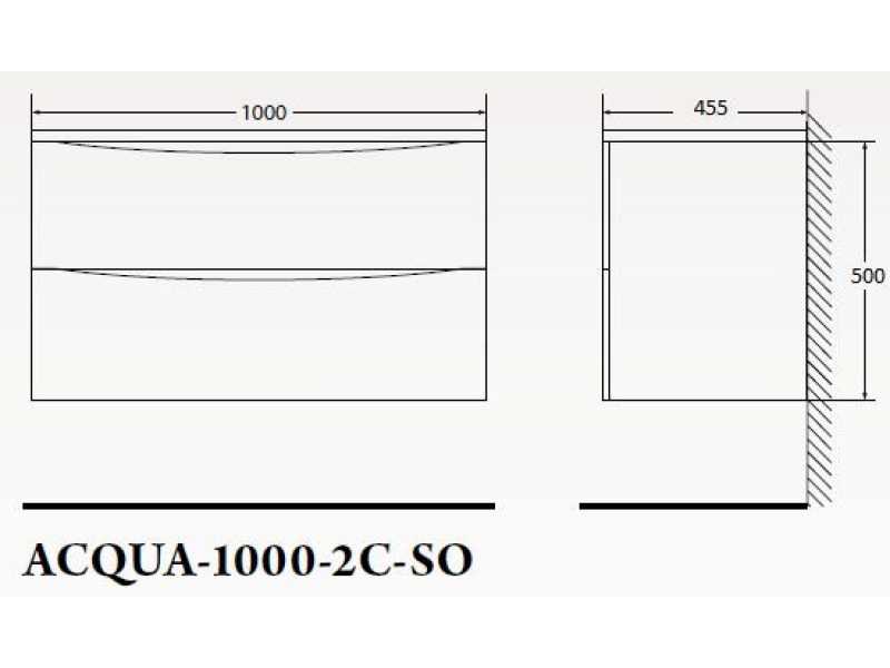 Купить Тумба под раковину BelBagno Acqua-1000 ACQUA-1000-2C-SO-PS искусственный камень, цвет серый