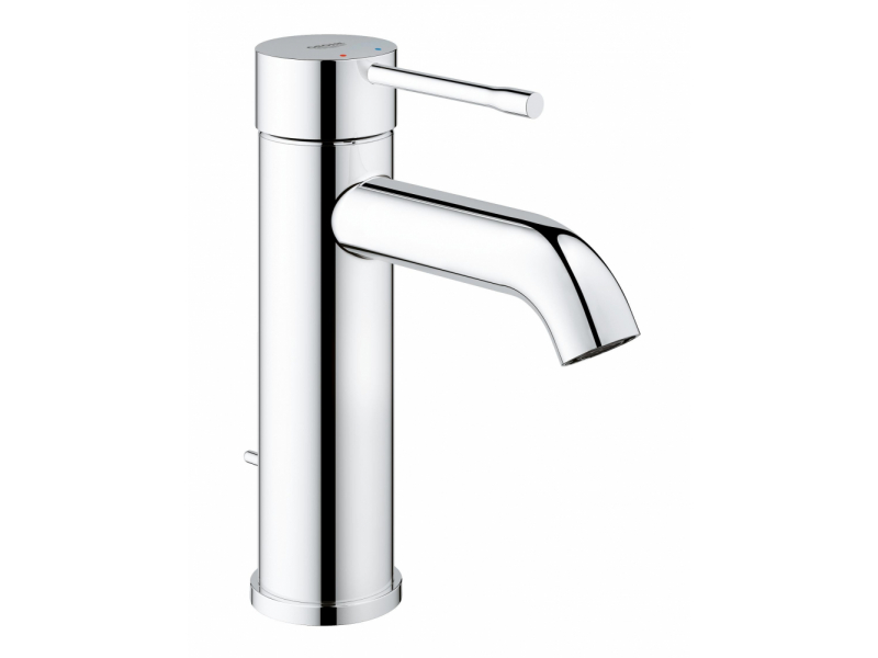 Купить Смеситель Grohe Essence+ 23591001, для раковины, с донным клапаном, низким изливом и энергосберегающим картриджем, хром