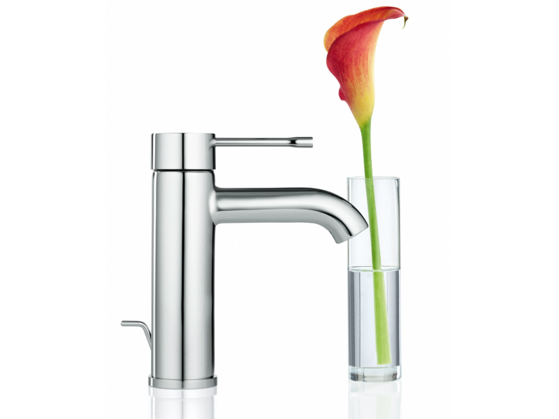 Купить Смеситель Grohe Essence+ 23591001, для раковины, с донным клапаном, низким изливом и энергосберегающим картриджем, хром