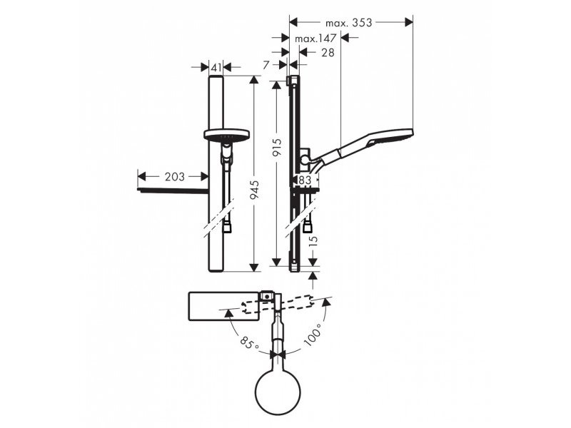 Купить Душевой гарнитур Hansgrohe Raindance Select S 27649400, белый/хром