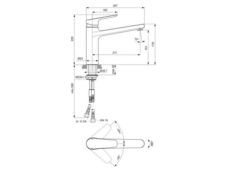 Купить Смеситель Ideal Standard Ceraplan III для кухонной мойки, хром, B0952AA