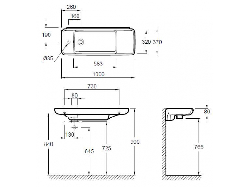 Купить Раковина Jacob Delafon Formilia Rondik E4483-00 100 х 37 см