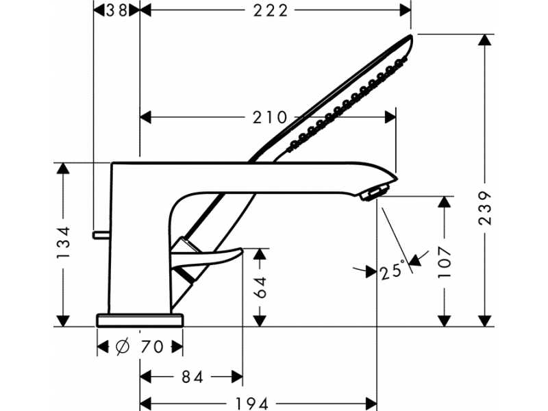 Купить Смеситель Hansgrohe Metris 31190000 на борт ванны, внешняя часть