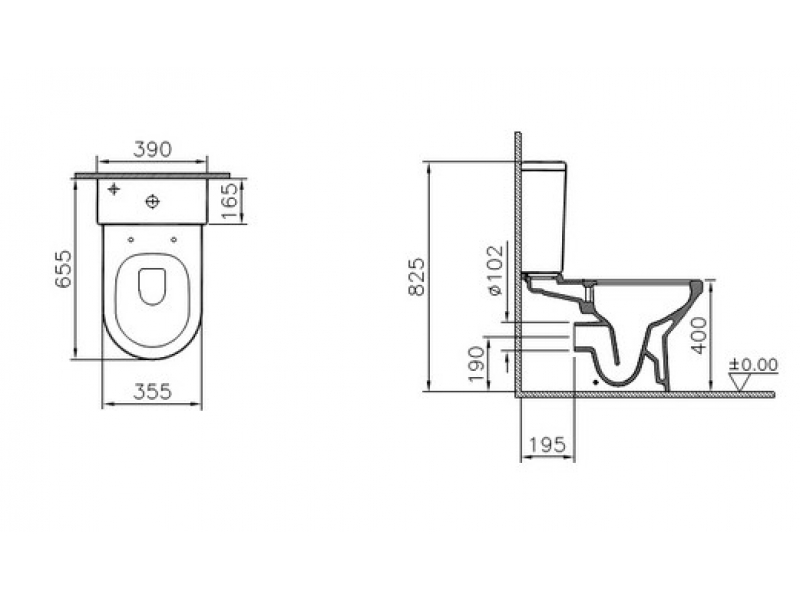 Купить Напольный унитаз Vitra S50 9821B003-7200 безободковый