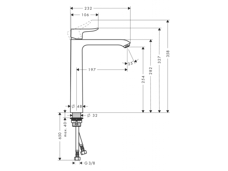 Купить Смеситель Hansgrohe Metris 31184000 для раковины