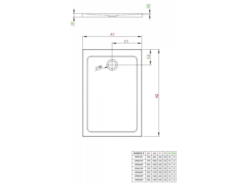 Купить Поддон для душа Radaway Doros F, 100 x 80 см, прямоугольный, SDRF1080-01