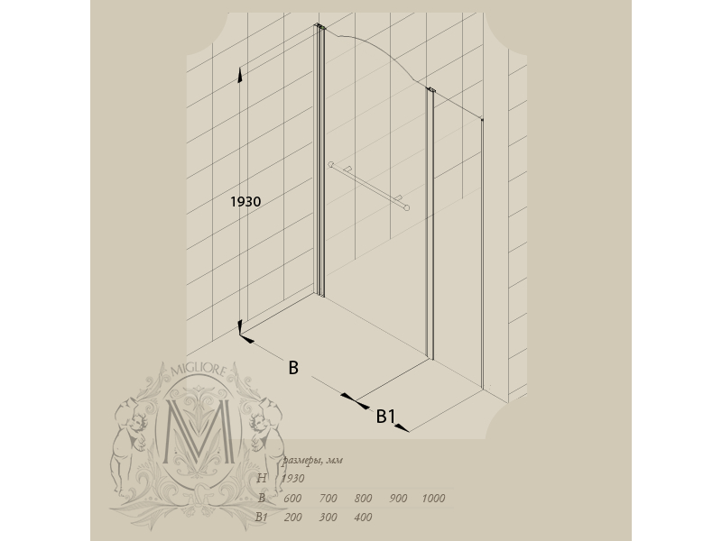 Купить Душевая дверь Migliore Diadema ML.DDM-22.583/584.ST