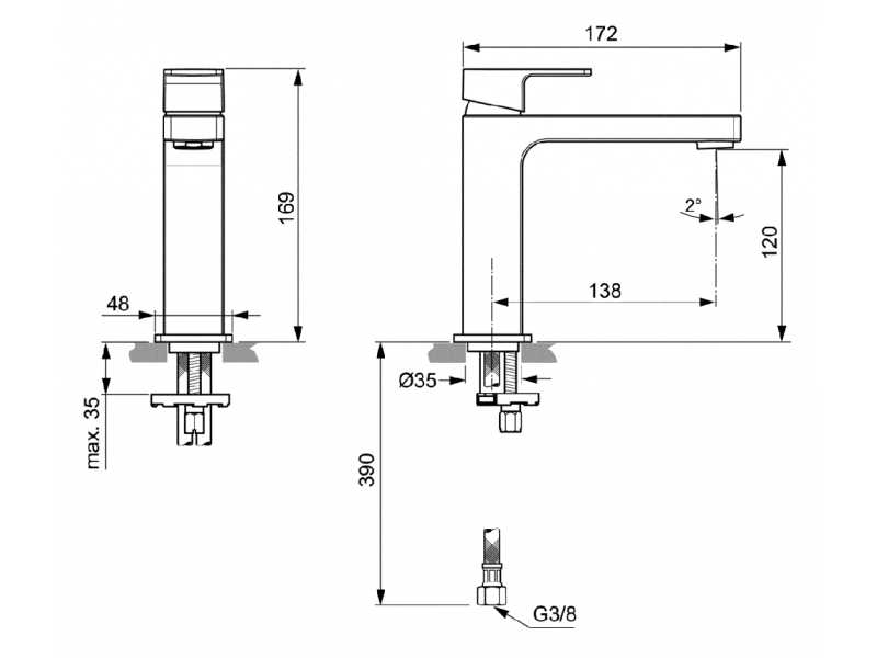 Купить Смеситель Ideal Standard Edge Grande для раковины, хром, A7108AA