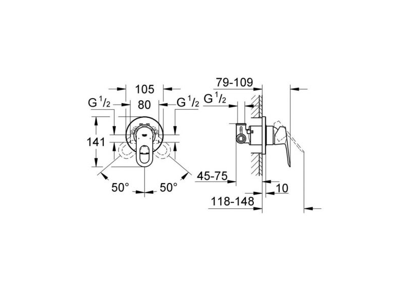 Купить Гигиенический душ Grohe BauLoop, со смесителем, хром, 124895