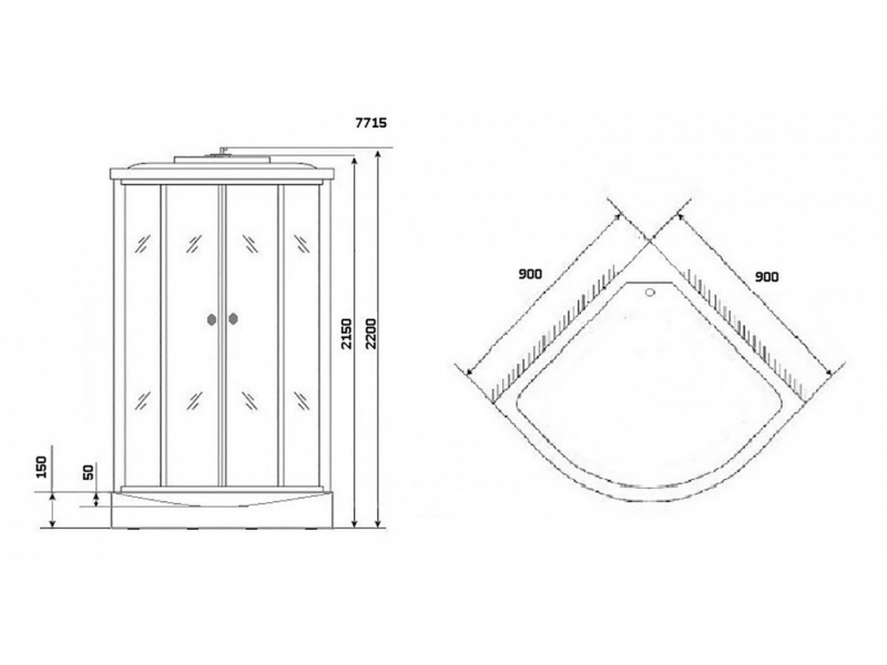 Купить Душевая кабина Niagara 7715W, 90 x 90 см с гидромассажем, стенки белые