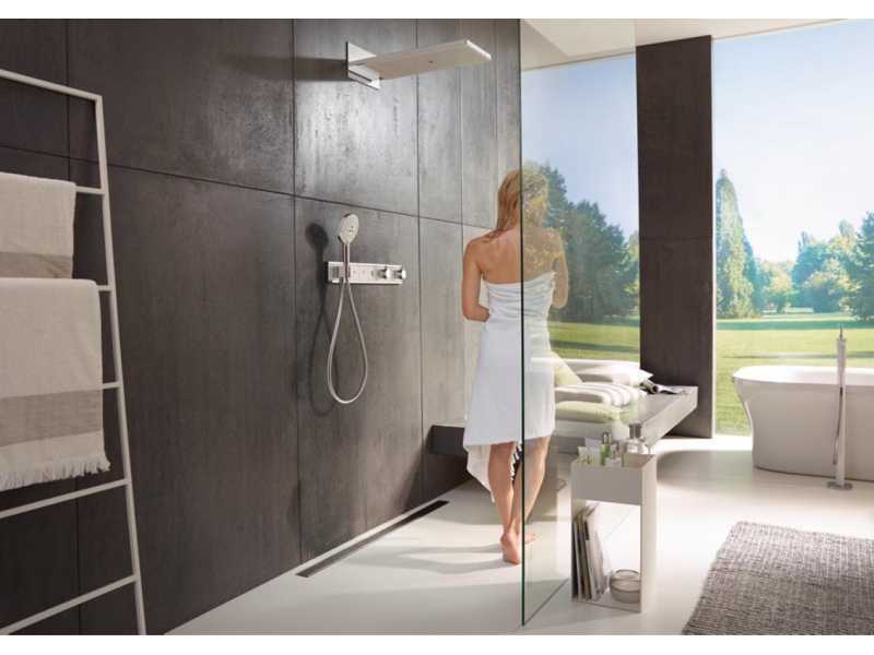 Купить Верхний душ Hansgrohe Rainmaker Select EcoSmart, 586 x 258 мм, 3 режима струи, 24011400, белый/хром