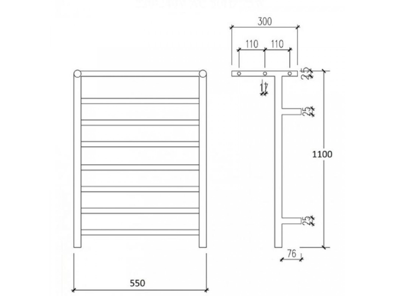 Купить Полотенцесушитель Zorg ZR 014 ZR 444 с полкой, бронза