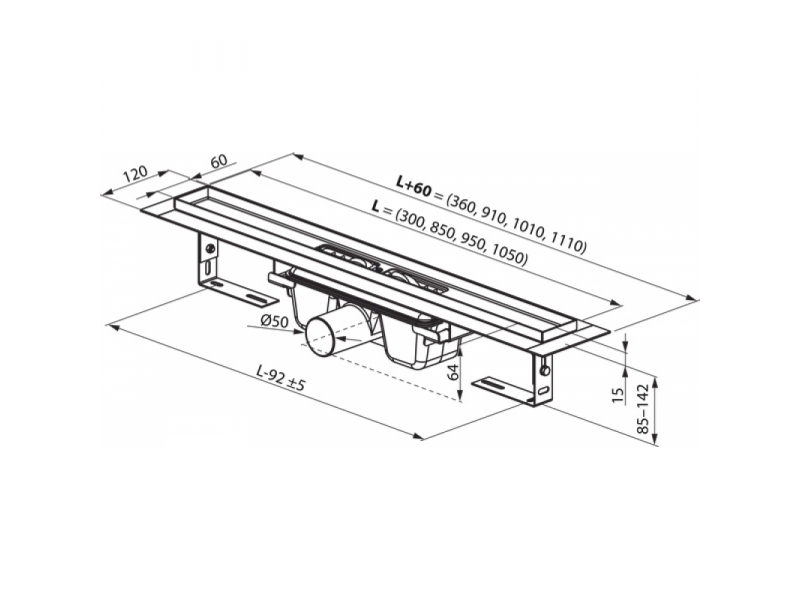 Купить Душевой канал Ravak OZ 10, 75 см, X01623