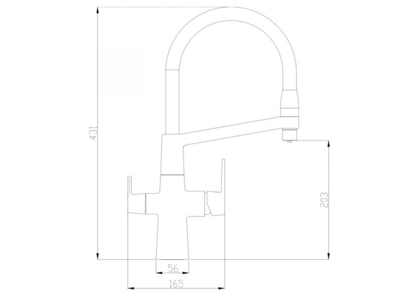 Купить Смеситель Zorg Steel Hammer SH 818-6 BLACK CR для кухни под фильтр, черный/хром