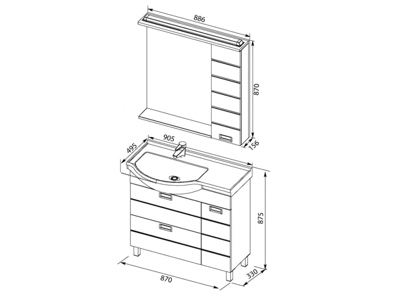 Купить Тумба под раковину Aquanet Сити 90 L (0090A-У) 00181973, цвет белый, левая