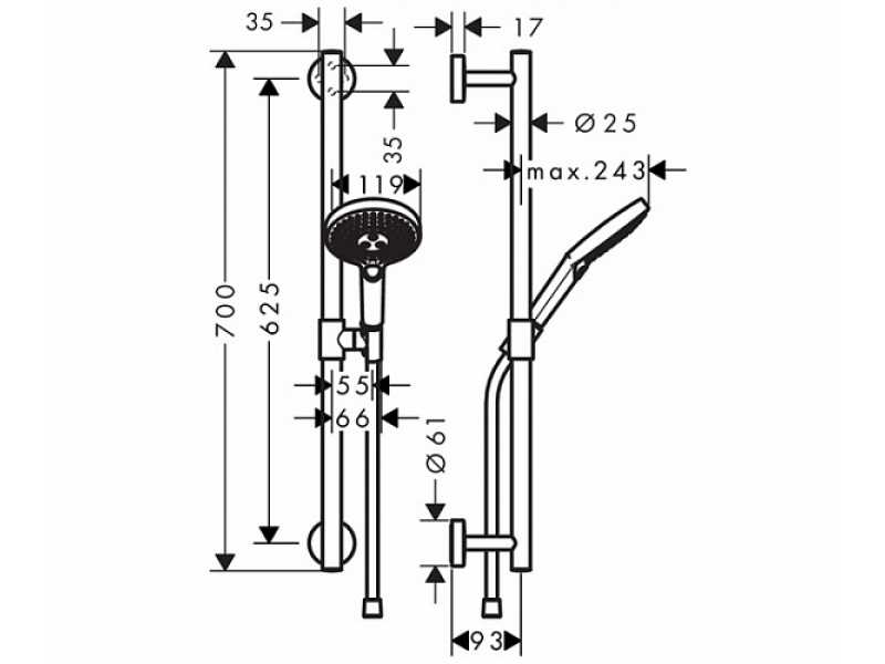 Купить Душевой гарнитур Hansgrohe Raindance Select S 120 UComfort 26320000, хром