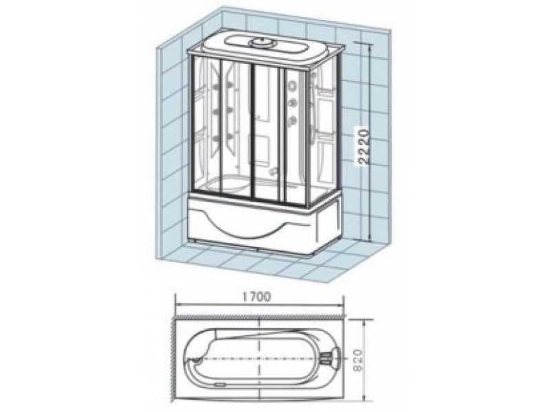 Купить Душевой бокс Appollo TS-1700W с радио и сенсорным пультом, 171 x 91 см