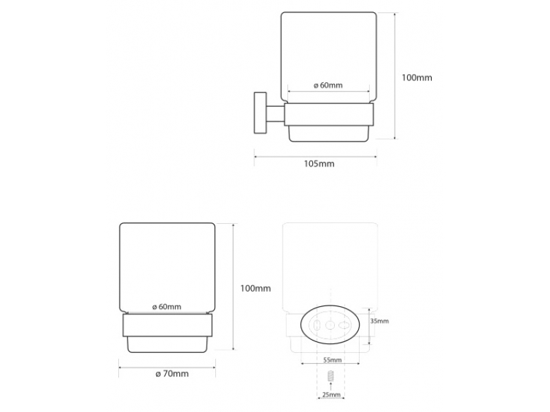 Купить Стакан Bemeta Oval 118410011