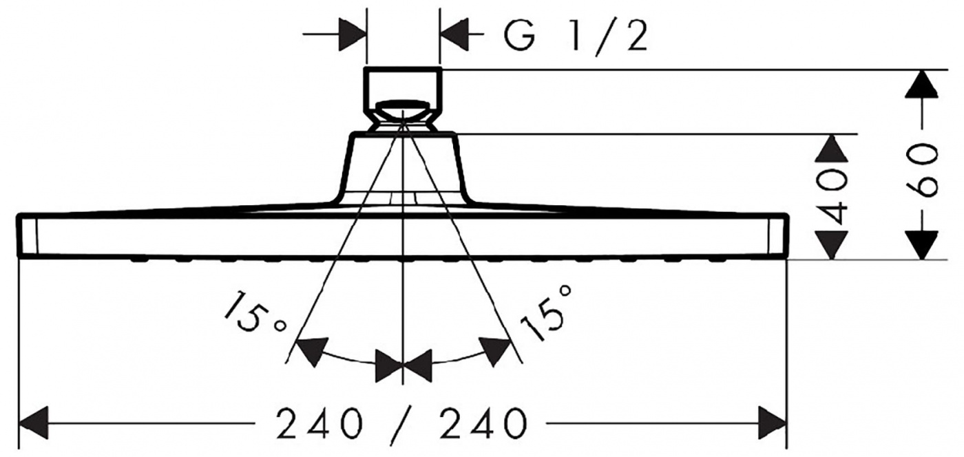 Верхний душ Hansgrohe Crometta e 240 1jet 26726000