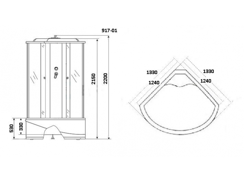 Купить Душевая кабина Niagara NG-917-01N, 135 x 135 см, без бани