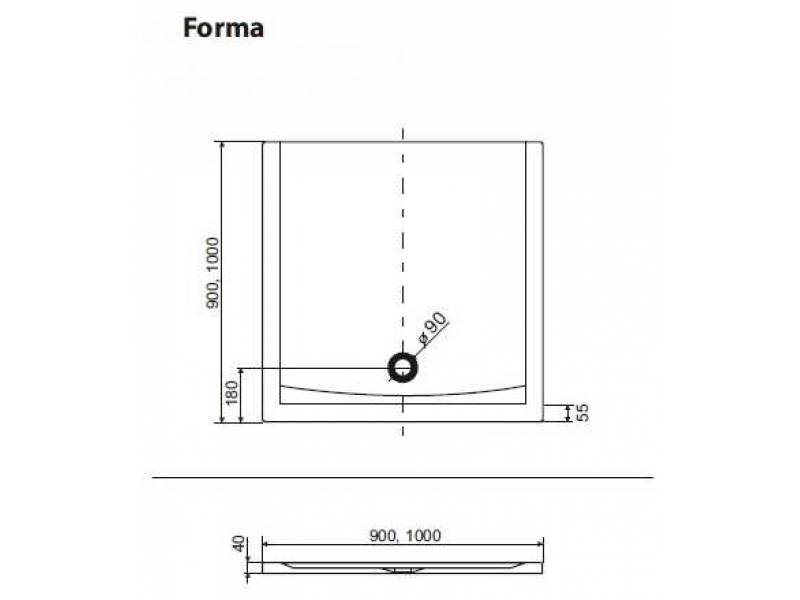 Купить Поддон душевой Excellent Forma 100 x 100 см