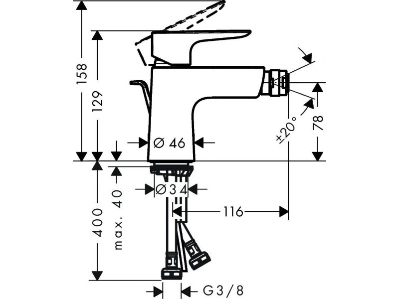 Купить Смеситель для биде Hansgrohe Talis E 71720670, черный матовый